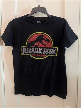 Jurassic Park Logo Black Tee Shirt